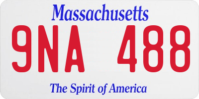 MA license plate 9NA488