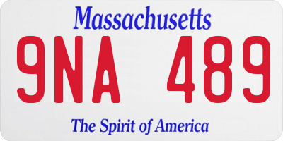 MA license plate 9NA489