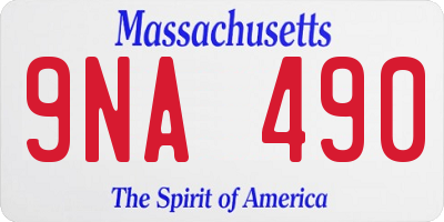 MA license plate 9NA490