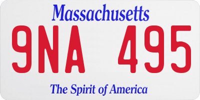 MA license plate 9NA495