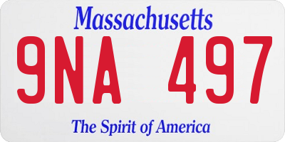 MA license plate 9NA497