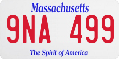 MA license plate 9NA499