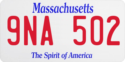 MA license plate 9NA502