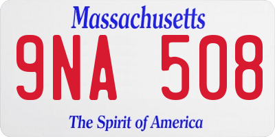 MA license plate 9NA508