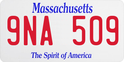 MA license plate 9NA509