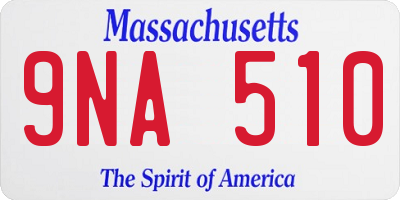 MA license plate 9NA510