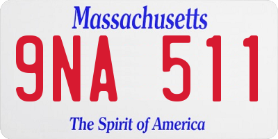 MA license plate 9NA511