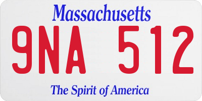 MA license plate 9NA512