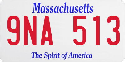 MA license plate 9NA513