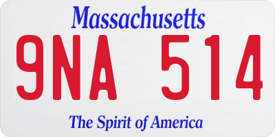 MA license plate 9NA514