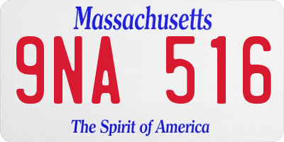 MA license plate 9NA516