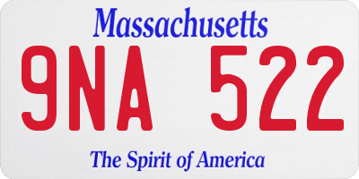 MA license plate 9NA522