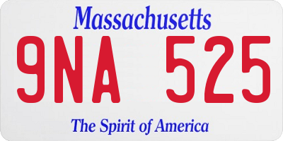 MA license plate 9NA525