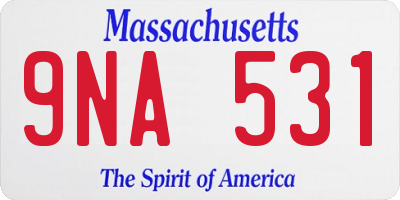 MA license plate 9NA531