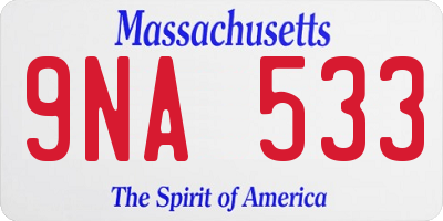 MA license plate 9NA533