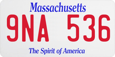 MA license plate 9NA536