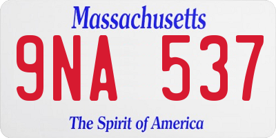 MA license plate 9NA537
