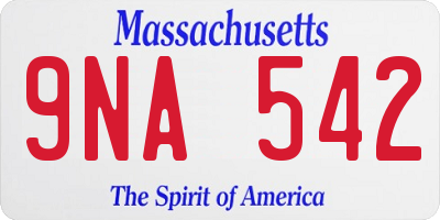 MA license plate 9NA542