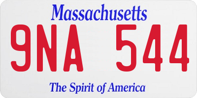 MA license plate 9NA544