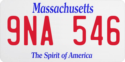 MA license plate 9NA546