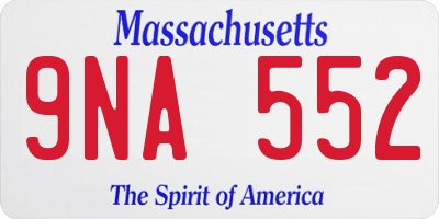 MA license plate 9NA552