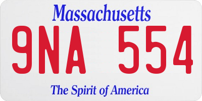 MA license plate 9NA554