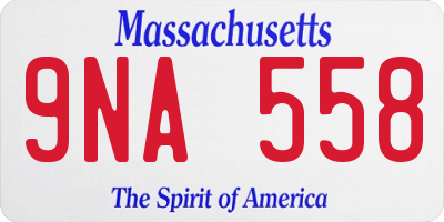 MA license plate 9NA558