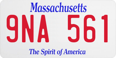 MA license plate 9NA561
