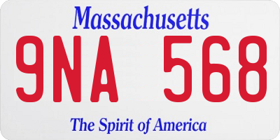 MA license plate 9NA568