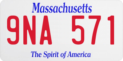 MA license plate 9NA571