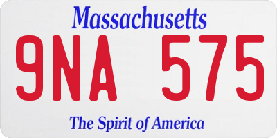 MA license plate 9NA575