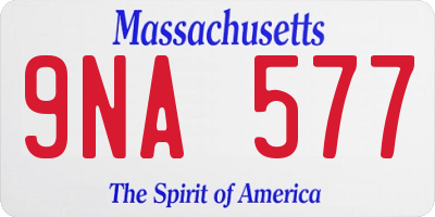 MA license plate 9NA577