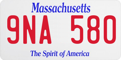 MA license plate 9NA580