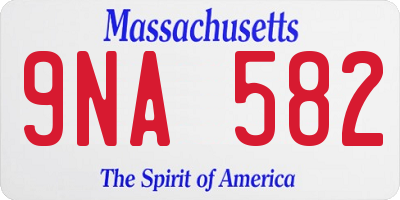 MA license plate 9NA582