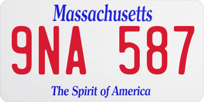 MA license plate 9NA587