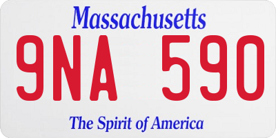 MA license plate 9NA590