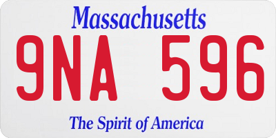 MA license plate 9NA596