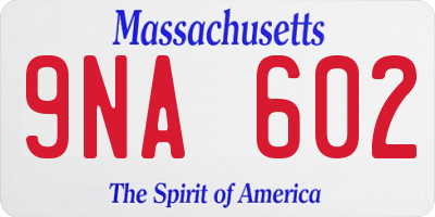 MA license plate 9NA602