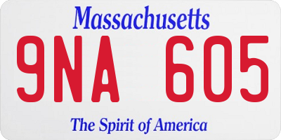 MA license plate 9NA605