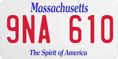 MA license plate 9NA610