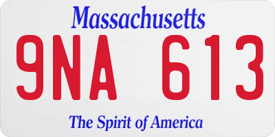 MA license plate 9NA613