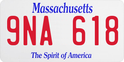 MA license plate 9NA618