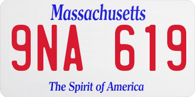MA license plate 9NA619