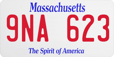 MA license plate 9NA623