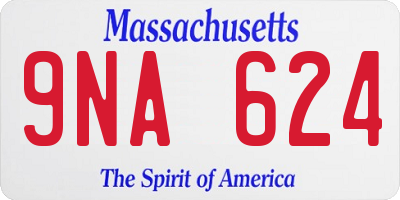 MA license plate 9NA624