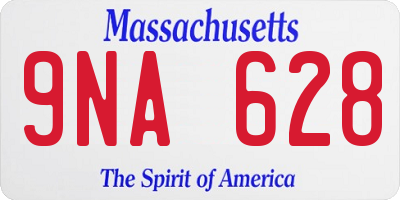 MA license plate 9NA628