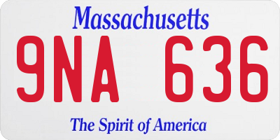 MA license plate 9NA636