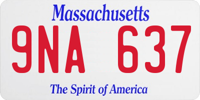 MA license plate 9NA637