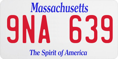 MA license plate 9NA639