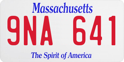 MA license plate 9NA641